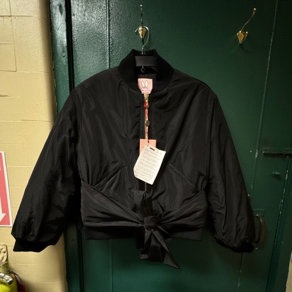 Rose A Pois Black Bomber tie waist jacket. Size 44 (10) New with tags - Picture 8 of 16